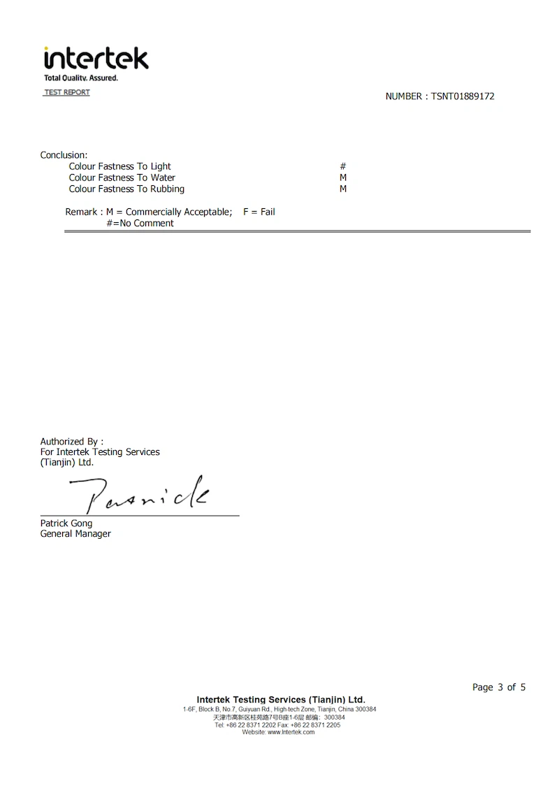 AX ISO105 Test Report AX ISO105 Test Report